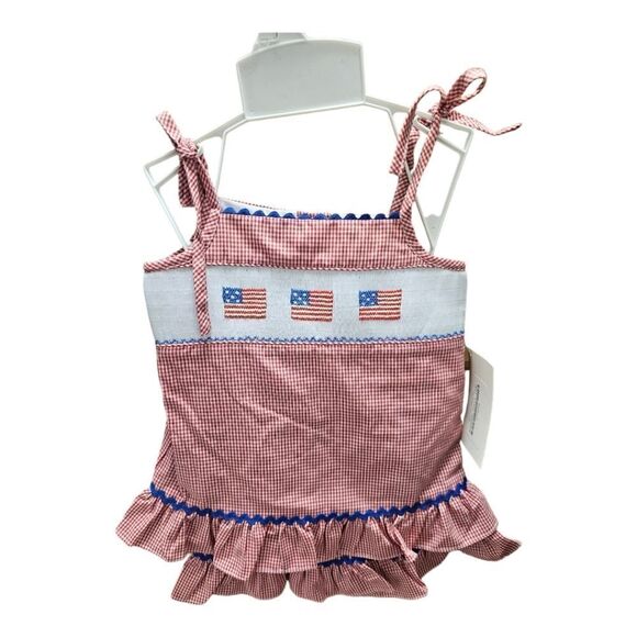 HAUTE SMOCKS Gingham Check Flag Dress - Size 24M NWT - Picture 1 of 9